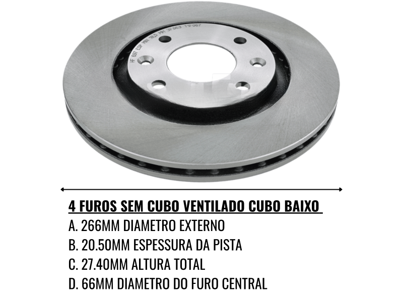 Disco de Freio Dianteira HIPPER FREIOS para Citroen ZX 2.0 16V