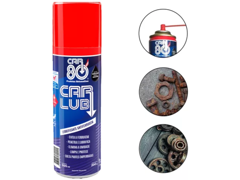 Anticorrosivo Desingripante CAR80 300mL Limpa e Protege CarLub