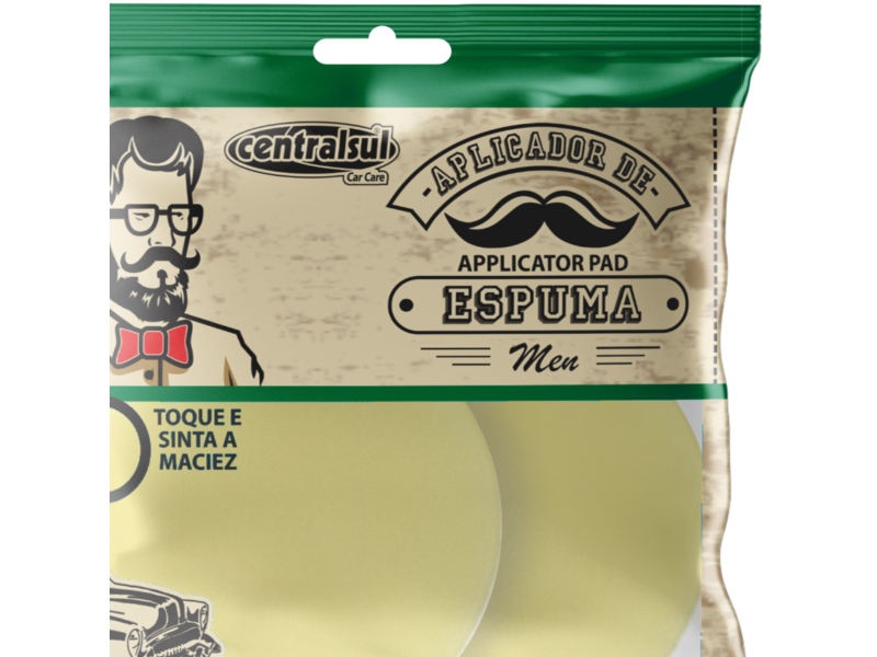 02 Aplicadores de Espuma Men Centralsul CS207454 Amarelo